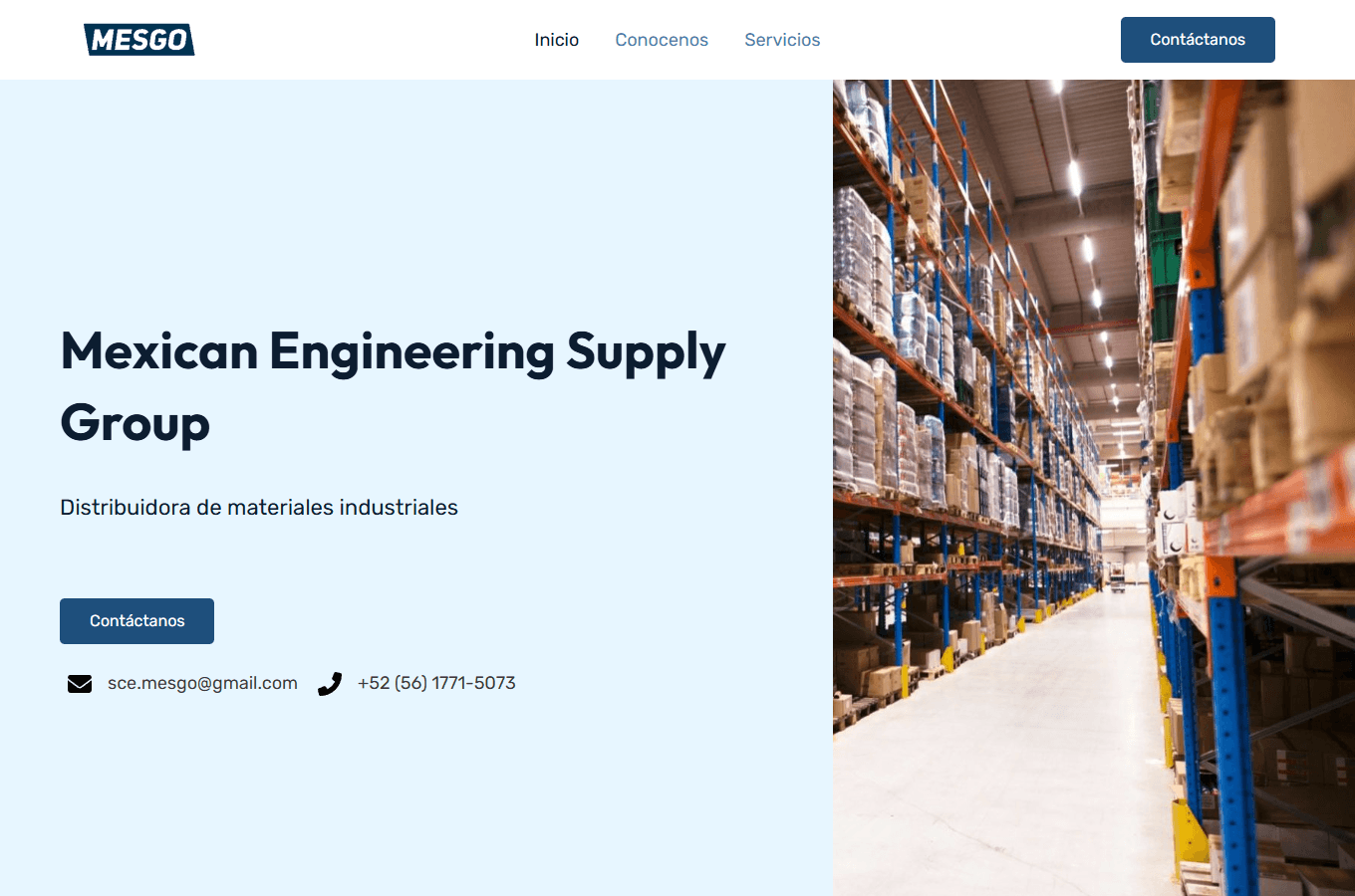 Mesgo homepage preview