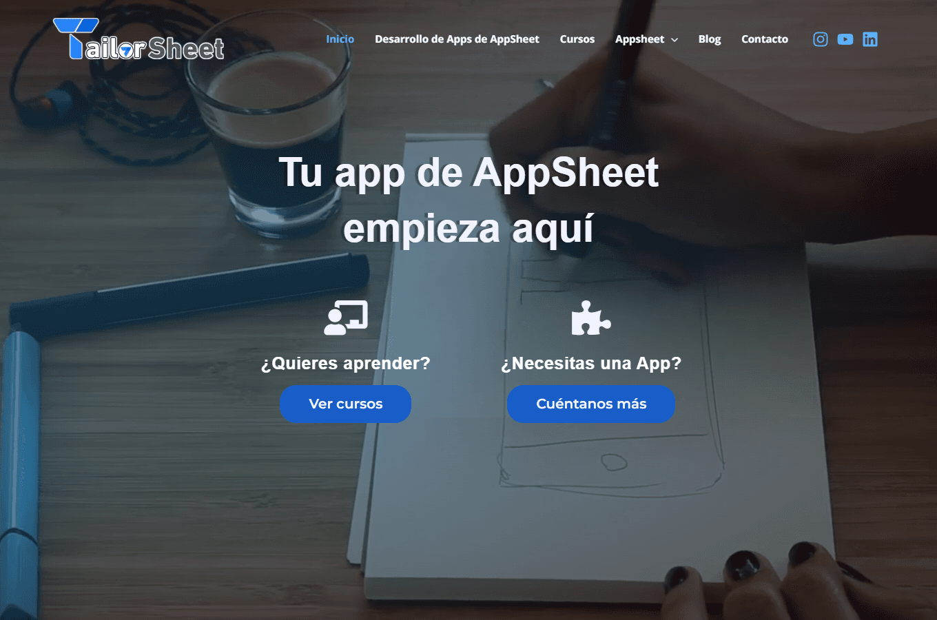 TailorSheet homepage preview